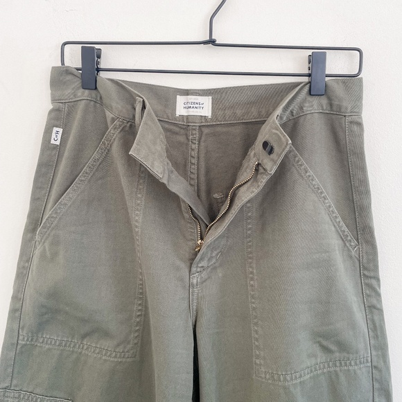 Citizens of Humanity Marcelle Low Slung Easy Cargo in Green 25 NWOT - Picture 7 of 12